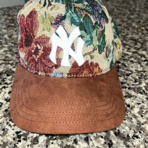Urban Outfitters Floral Cap with Brown Brim
